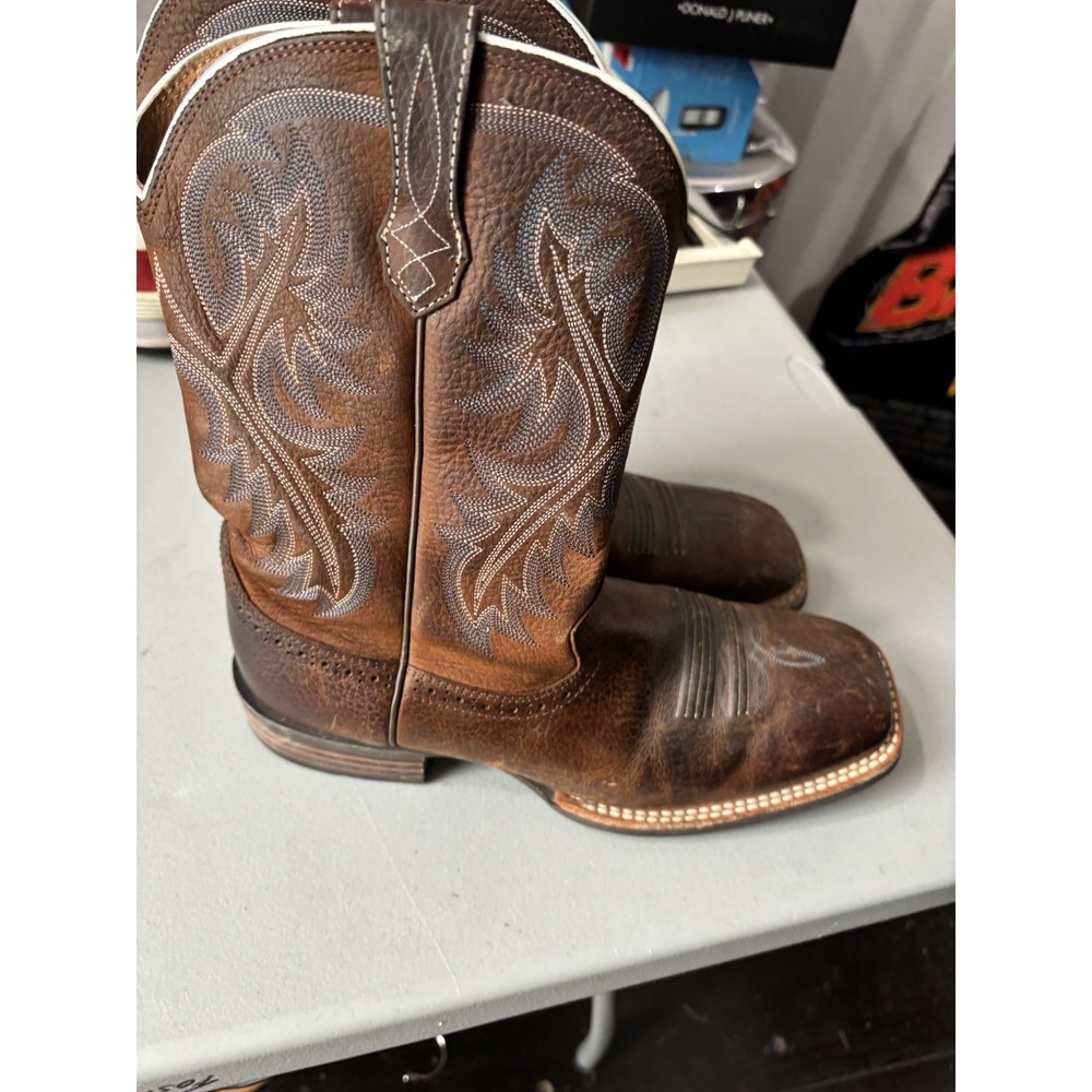 Size 10.5D - Men's Ariat Quickdraw 11" Western Boot - Brown‎ Oiled Rowdy